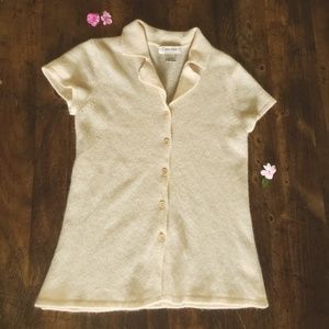 Short sleeve cashmere sweater